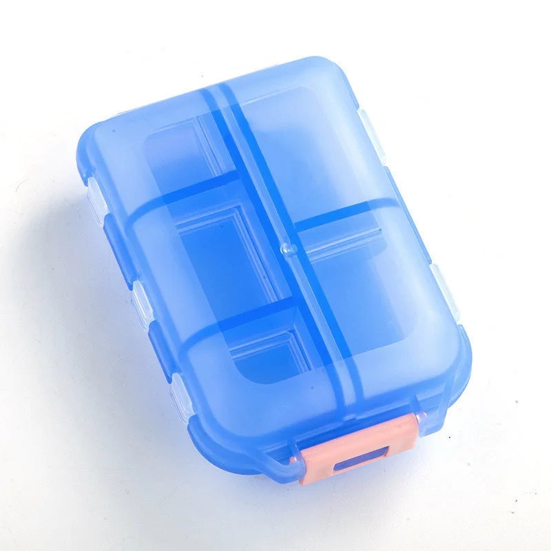 Double Layer 10 Cell Portable Pill Box Transparent Medicine Storage