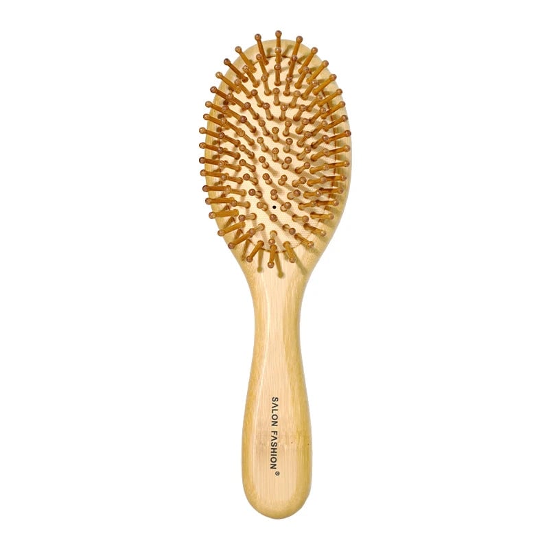 Bamboo Hair Brush Anti-Static Wooden Comb Air Cushion Detangler