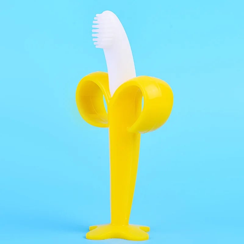 BPA Free Silicone Banana Teething Toothbrush for Babies & Infants