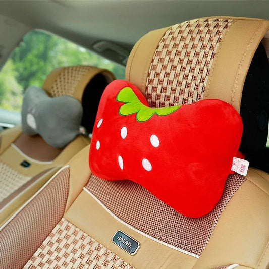 Cartoon Animal Car Neck Pillow - Travel Headrest Support Cushion