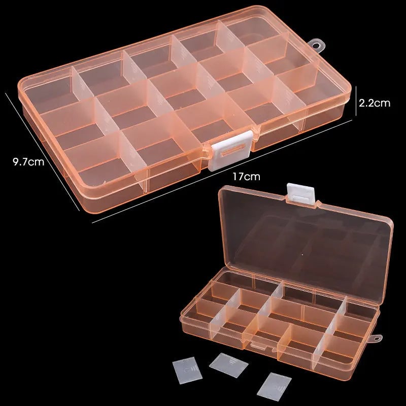 Adjustable Plastic Storage Organizer Box 10/15 Grid Jewelry Beads