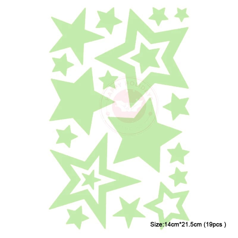 Glow in Dark 3D Moon Stars Wall Stickers - Kids Room Decor Decals