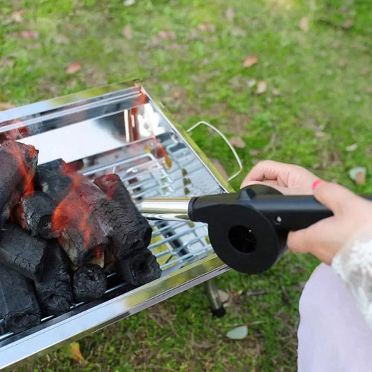 Manual Crank BBQ Fan Air Blower - Hand Operated Fire Bellows Tool