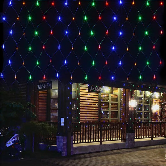 LED Net Christmas Lights 3M×2M 204LEDs Waterproof Mesh Garland