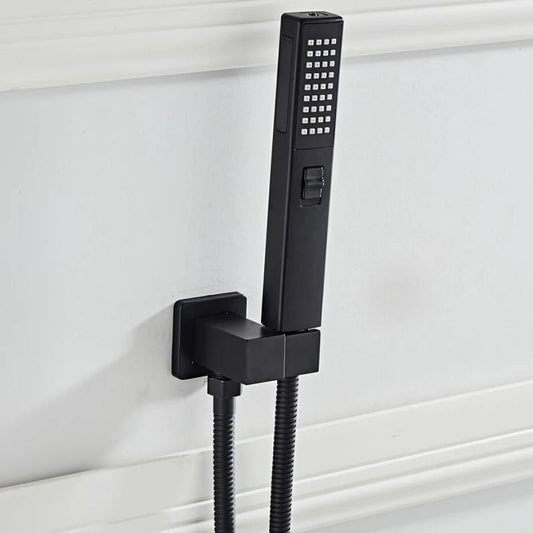 Black Handheld Shower Head 2 Function with Bracket & 150cm Hose
