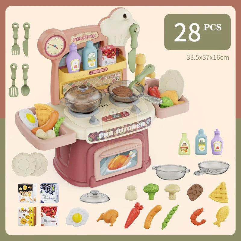 Kids Kitchen Pretend Play Cooking Chef Set Educational Learning Toy