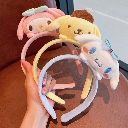 Plush Cartoon Character Headband - Pompompurin Kuromi Cinnamoroll