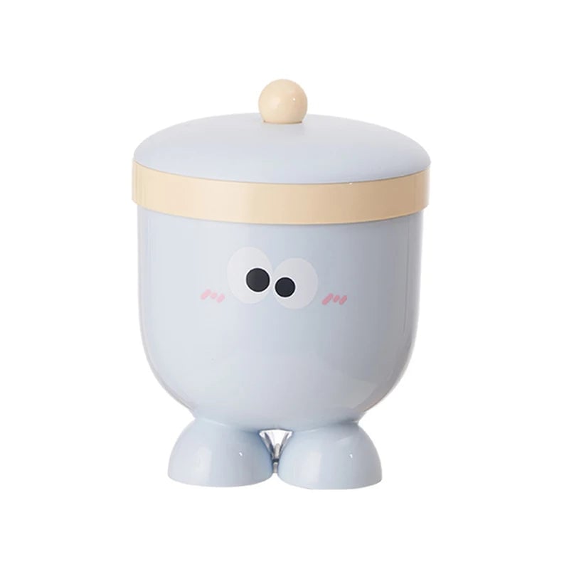 Mini Desktop Trash Can with Lid - Countertop Waste Basket Blue Pink