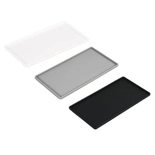 Silicone Anti-Slip Square Flat Tray - Bathroom Soap & Kitchen Holder