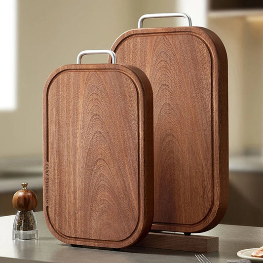 Heavy Duty Ebony Wood Cutting Board - Double-Sided Anti-Bacterial