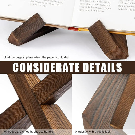Wooden Multi-Purpose Display Stand - Recipe Book iPad Tablet Holder