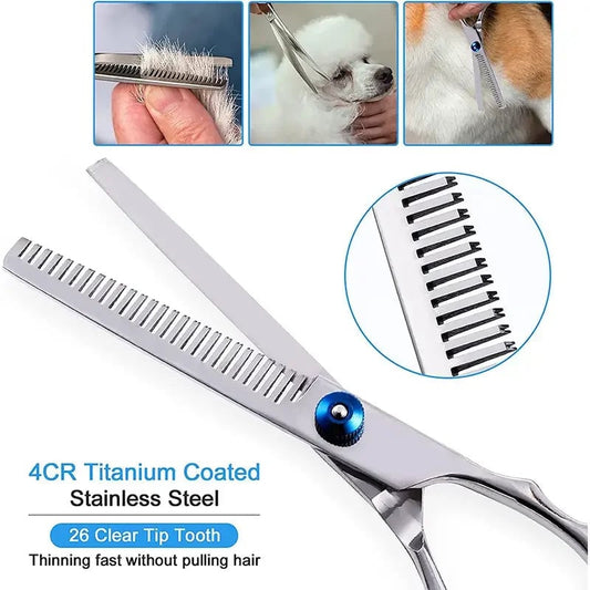 Safety Round Tip Pet Grooming Scissors Stainless Steel Dogs Cats