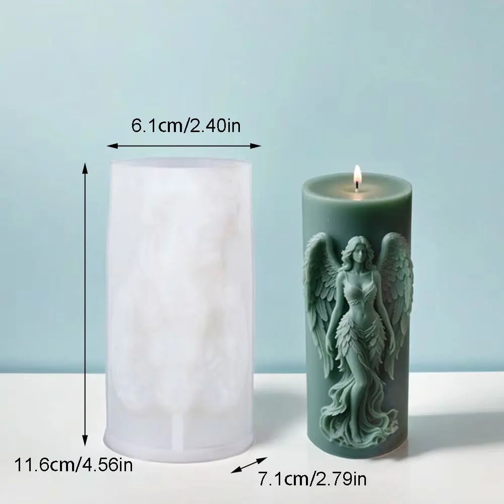 Wings Goddess Angel Silicone Candle Mould - Prayer Sculpture Resin Mold