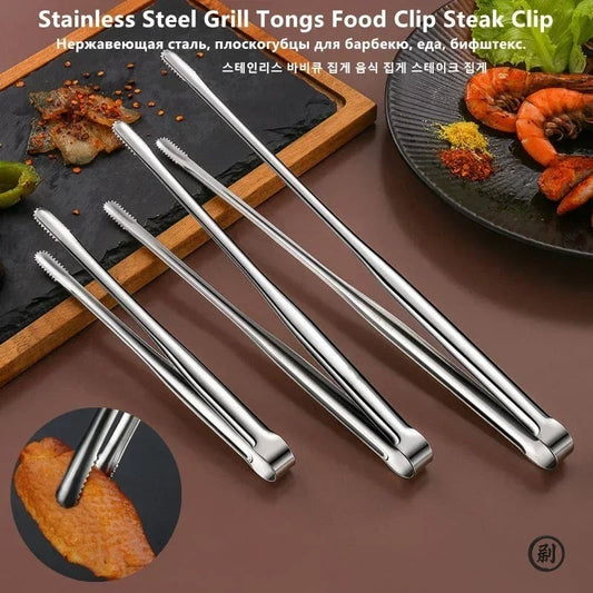 Wide-Tip Stainless Steel Kitchen Tongs - Super Grip Non-Slip Design