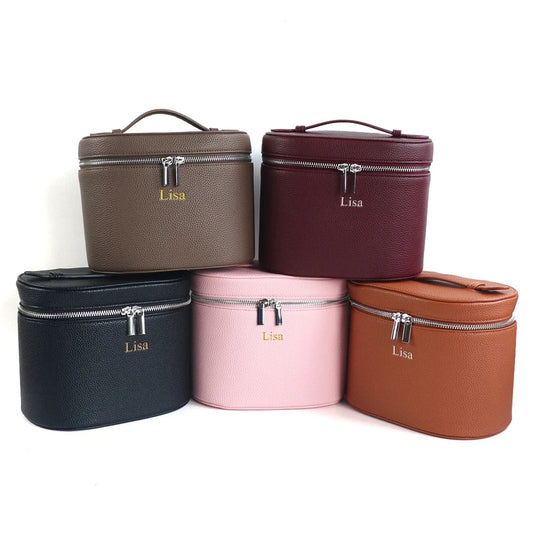 Large PU Leather Cosmetic Box - Customizable Travel Makeup Organizer