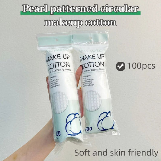 Cotton Makeup Remover Pads 100-200pcs Double Sided Round Facial