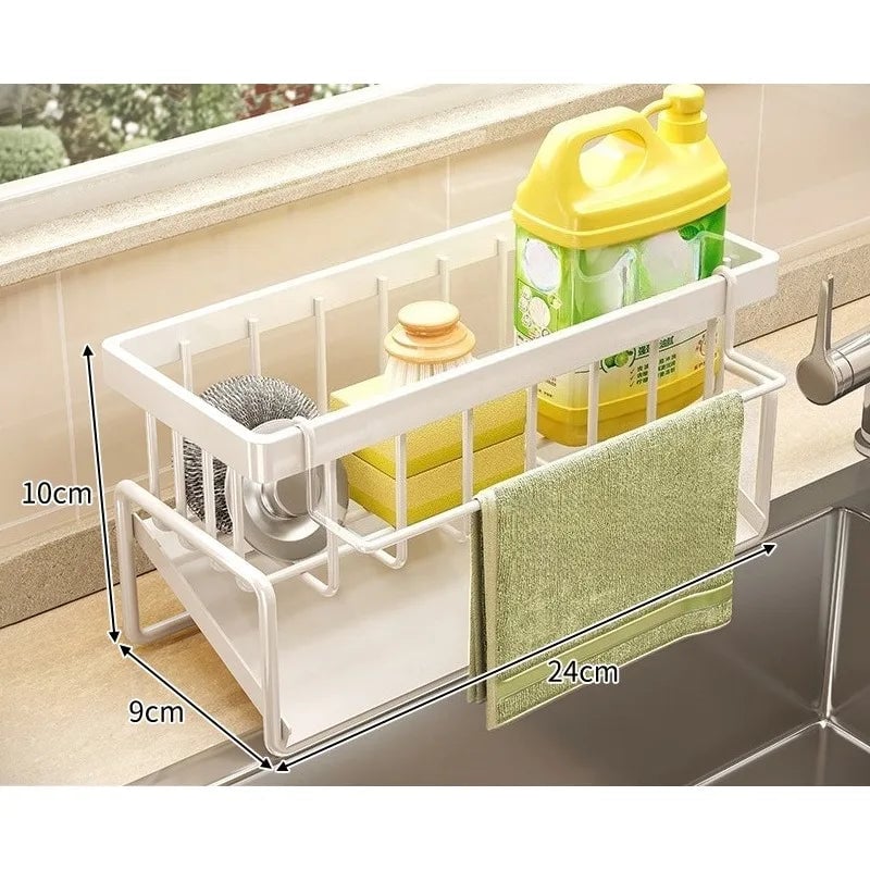 Punch-Free Kitchen Storage Rack - Dishcloth Draining & Spice Organizer