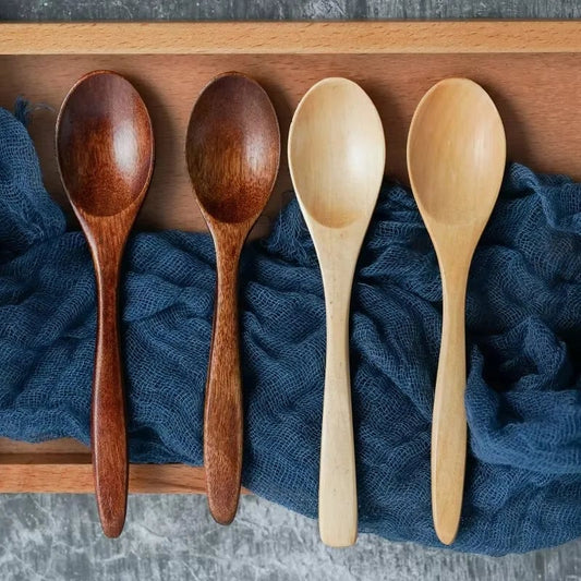 Anti-Scald Wooden Stirring Spoons - Heat-Resistant Tea Coffee Utensil