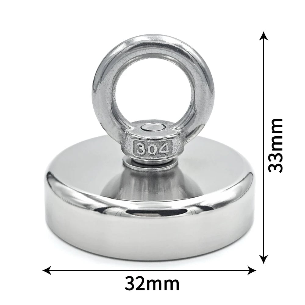 N52 Neodymium Fishing Hook Magnet D16-D42mm Heavy Duty Eyebolt