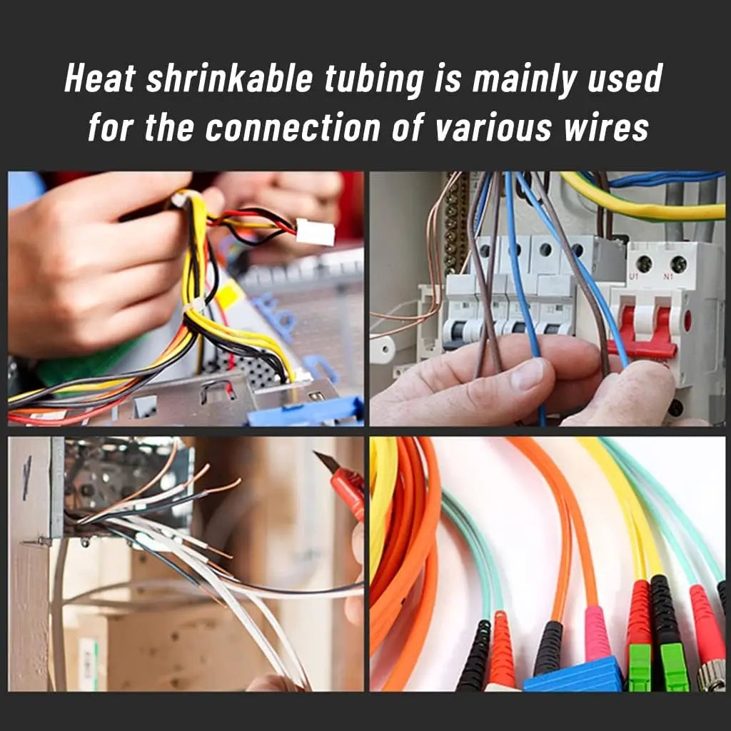 164/328PCS 2:1 Heat Shrink Tubing Kit 5 Colors 8 Sizes Wire Cable