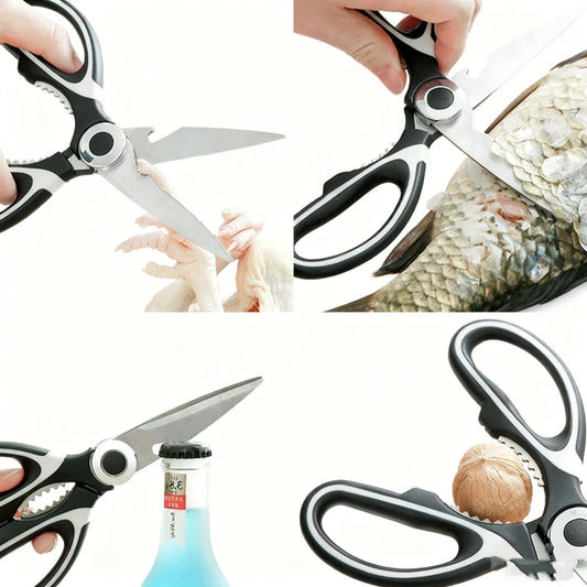 Heavy-Duty Stainless Steel Kitchen Scissors Multi-Purpose Food Tool