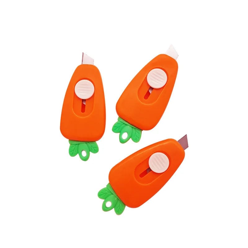 Kawaii Mini Carrot Utility Knife - Compact Box Cutter for Crafts