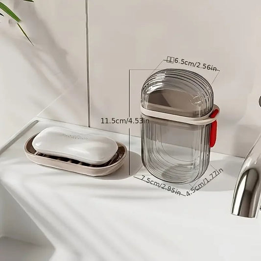 Portable Travel Soap Box Sealed Drainable Lid Business Trip Case
