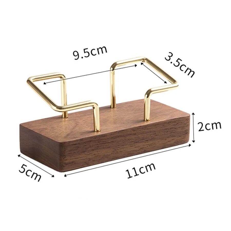 Wooden Business Card Holder Desktop Organizer Display Stand Office