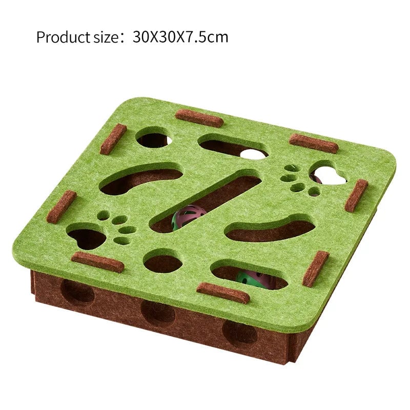 Interactive Cat Puzzle Toy - Felt Box Maze Tunnel with Bell Ball