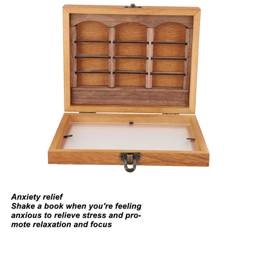 Miniature Wooden Bookshelf Display - Stress Relief Decorative Book Box