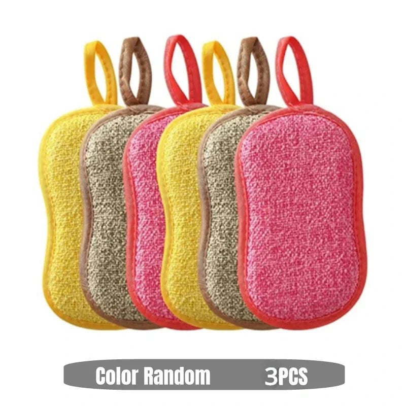 3PCS Magic Cleaning Sponges Multi-Purpose Kitchen Bathroom Scrubber