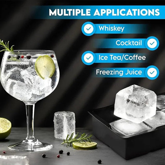 Giant Ice Cube Tray Silicone Mold - 4 6 8 15 160 Grid Food Grade