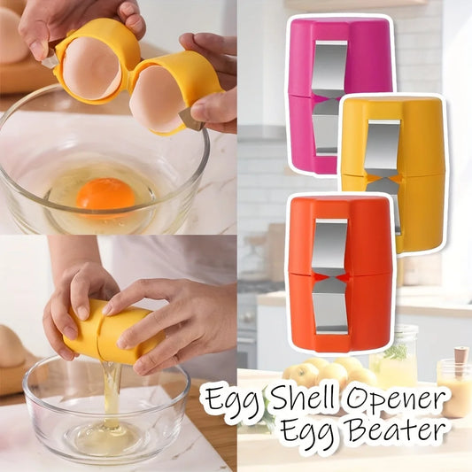 3 PCS Egg Shell Opener, 2025 New Egg Cracker for Raw Eggs, Hard Boiled Egg Peeler Egg Cube Egg Separator Handheld Tool