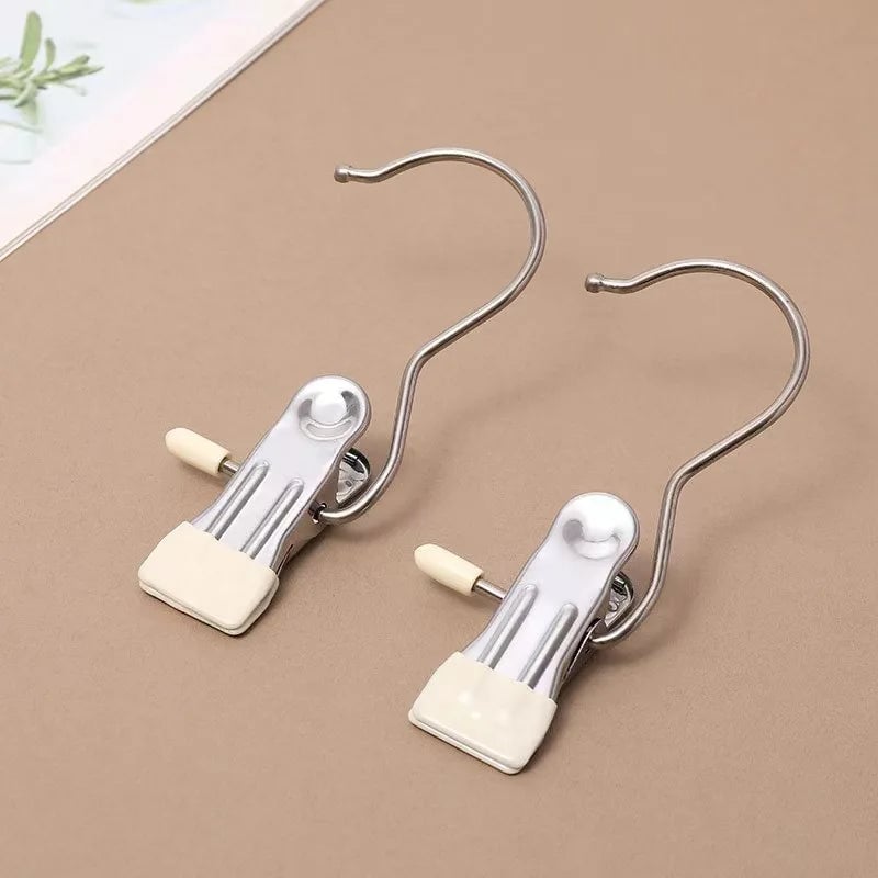 10pcs Stainless Steel Clothespin Clips Multi-Purpose Laundry Hangers