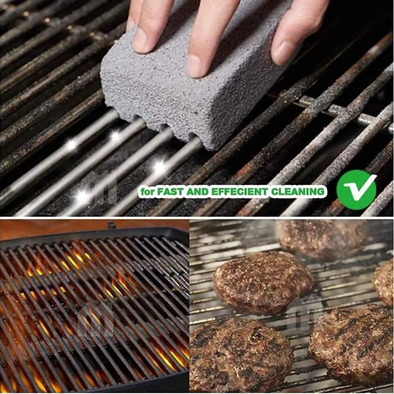 BBQ Grill Cleaning Brick - Handheld Stone Scraper for Barbecue