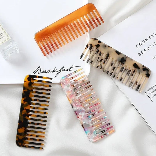 Wide Tooth Acetate Hair Comb Anti Static Korean Massage Hairbrush