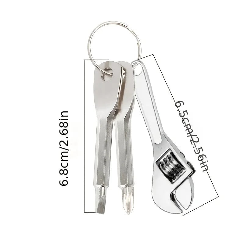3-Piece Mini Portable Screwdriver Set with Keychain - Bike Repair Kit