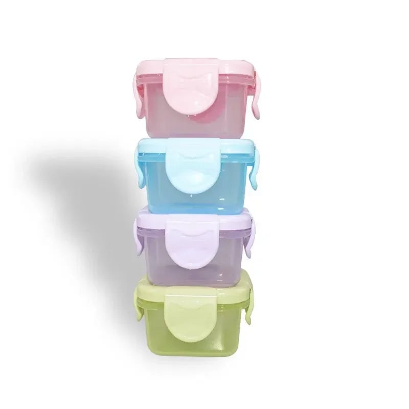 4Pcs Mini Airtight Food Storage Containers Leakproof Freezer Safe