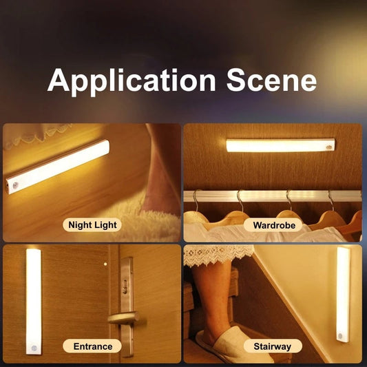 USB Rechargeable PIR Motion Sensor LED Cabinet Light Wireless