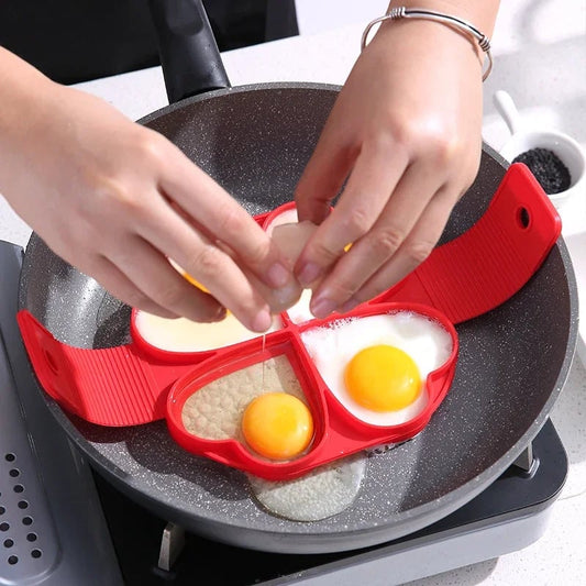 Silicone Egg Ring Pancake Mold - Nonstick Fried Egg Shaper