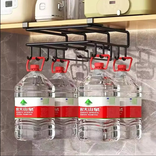 Under Cabinet Hanging Organizer Rack Multi-Hook Kitchen Storage