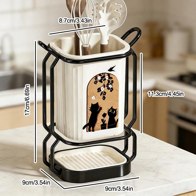 Stainless Steel Wall Mounted Kitchen Cutlery Organizer Drying Rack