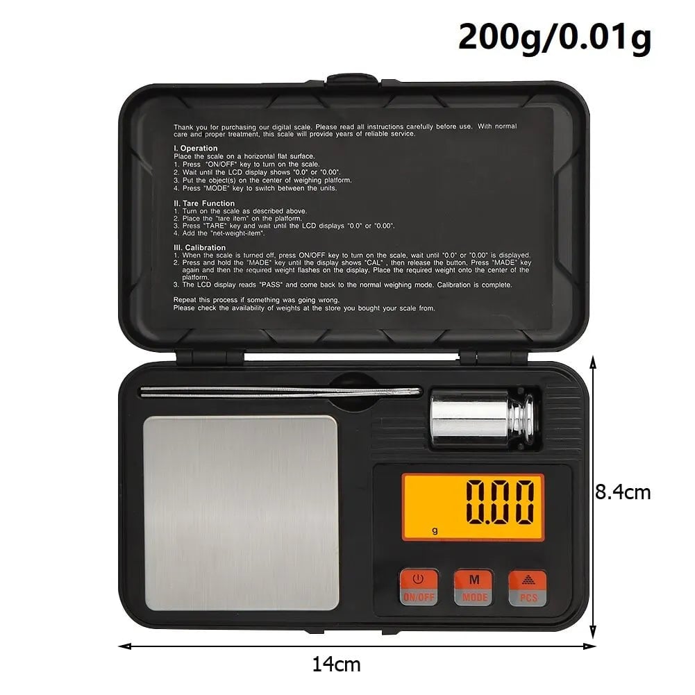 Digital Mini Scale 200g/0.01g Precision Electronic Balance Jewelry