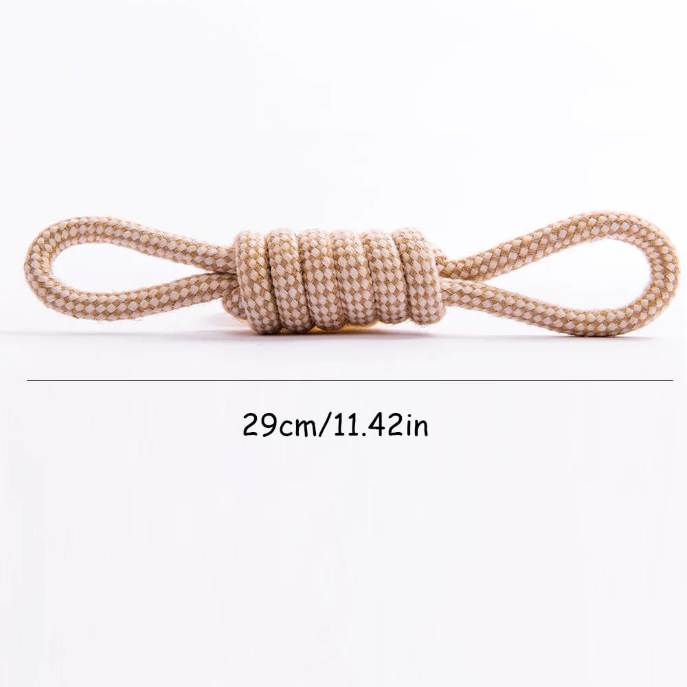 Cotton Rope Ring Dog Chew Toy - Durable Braided Knot for Dental Care