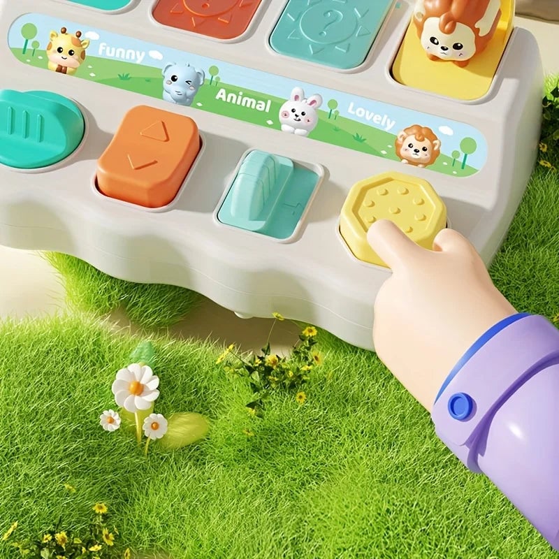 Montessori Pop-Up Animal Learning Box - Logic & Motor Skills Toy