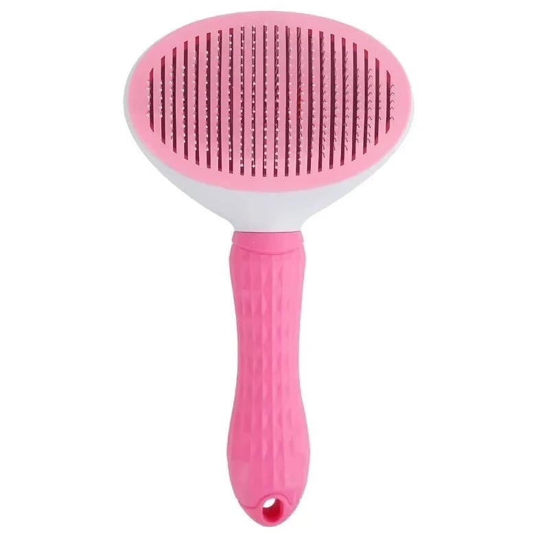 Self-Cleaning Dog Grooming Brush with Massage & Detangling Comb
