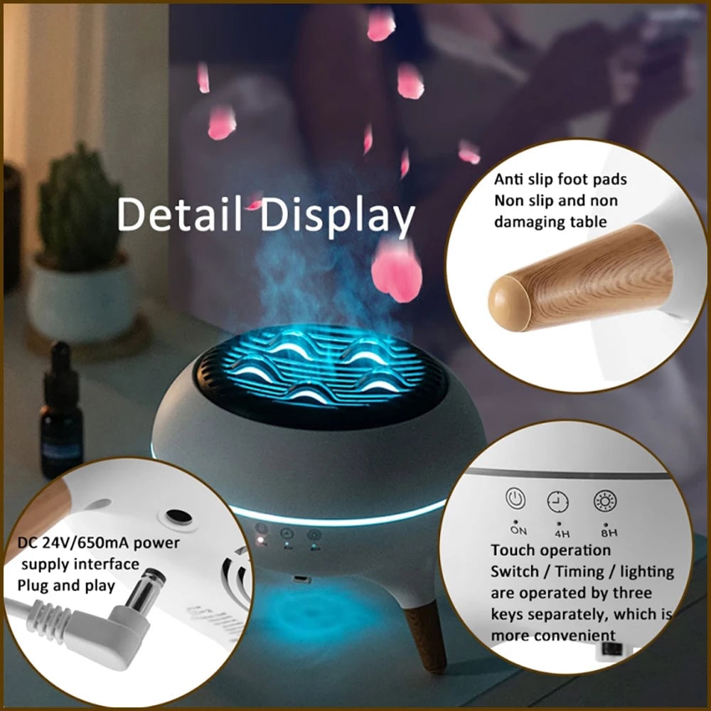 350ml LED Humidifier Essential Oil Diffuser Remote Control