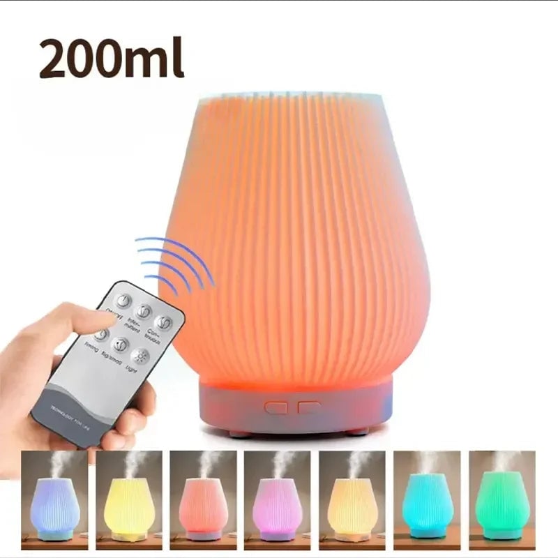 200ml Electric Aroma Diffuser Humidifier with LED Flame Effect