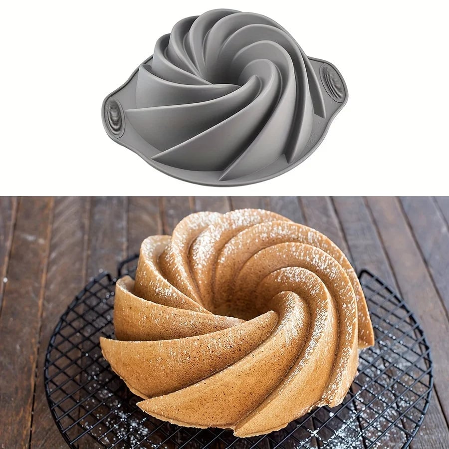Silicone Cyclone Cake Mold - High Temperature Resistant Baking Pan