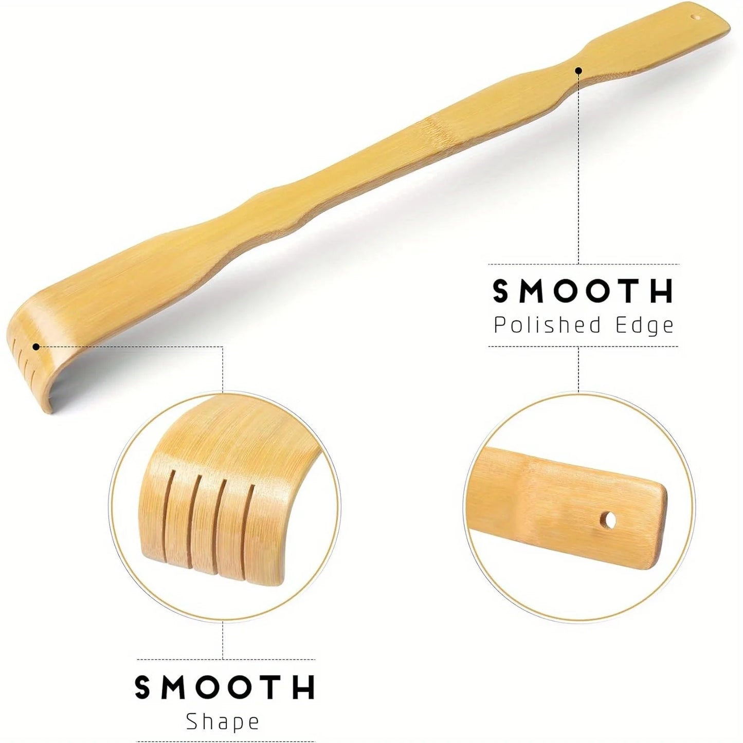 Bamboo Back Scratcher with Massage Roller - 24 Inch Long Handle